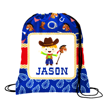 数码彩印涤纶穿绳束口袋 (Digital-color Printed Polyester String Pockets)