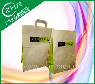 手提贴纸牛皮纸袋