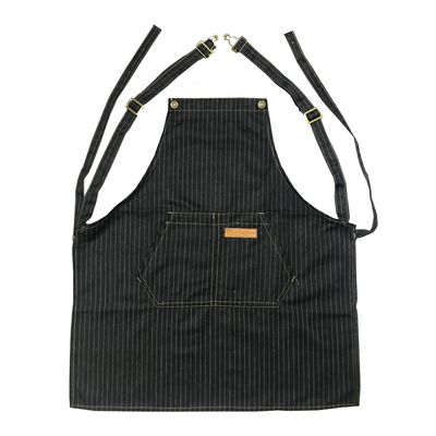 黑色条纹围裙带调节扣 （Black Striped Apron With Adjustable Buckle）